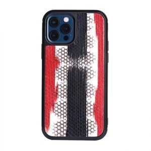 Authentic Cobra Leather Case iPhone 12 & 12 Pro - Black Red